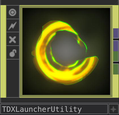 The TDXLauncherUtility component as it appears in a TouchDesigner network